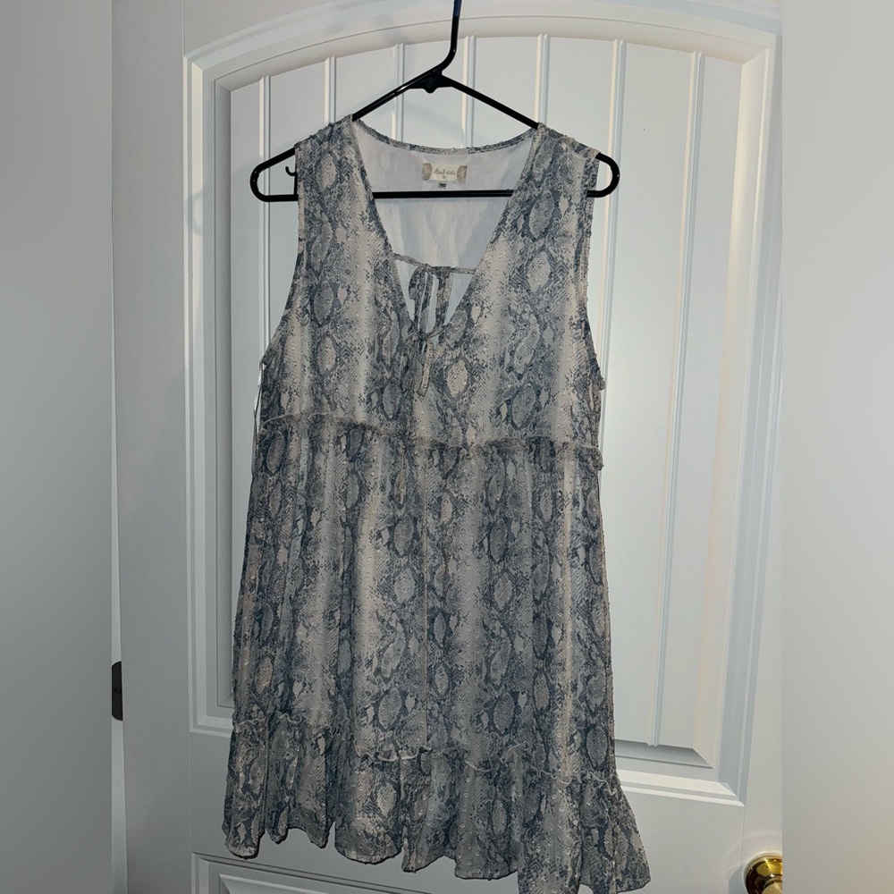 Altar'd State Blue and White Textured Top